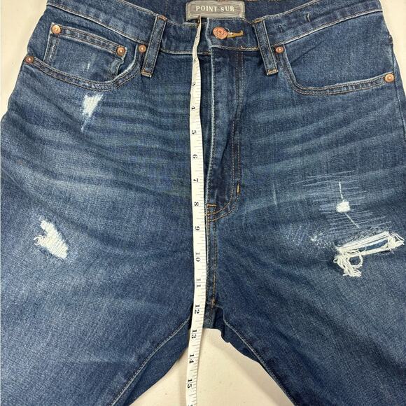 J crew - Point Sur denim Blue Cropped Distressed Jeans 27x27 - Picture 6 of 9